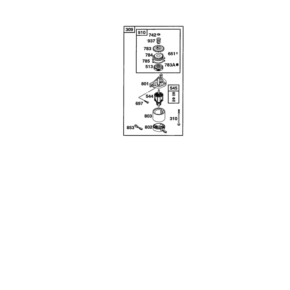 Motor-Starter Diagram and Parts List for 120600TO120699  Briggs and Stratton Engine